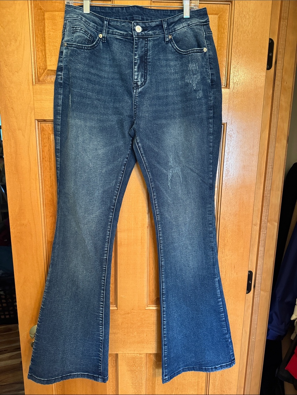 NWOT Tall Women’s High-Rise Dark Blue Flare Jeans - size 12 Long